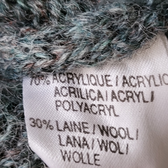 Vintage Mark Astor green grey V-neck wool blend knit pull over sweater size M - Picture 10 of 11